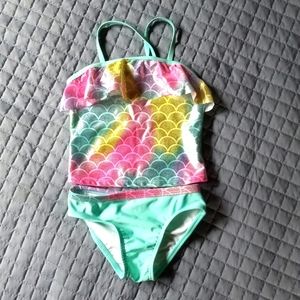 Wonder Nation iridescent 2 pc mermaid bathing suit